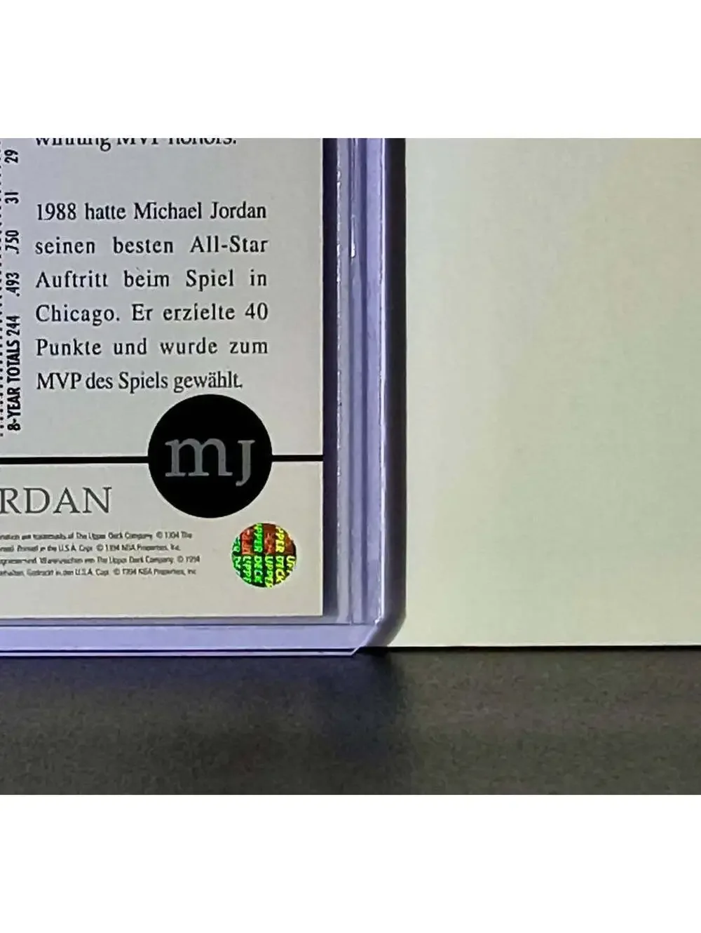 Michael Jordan 1994-95 Upper Deck Rare Air MJ Decade of Dominance #J4 Card Bulls